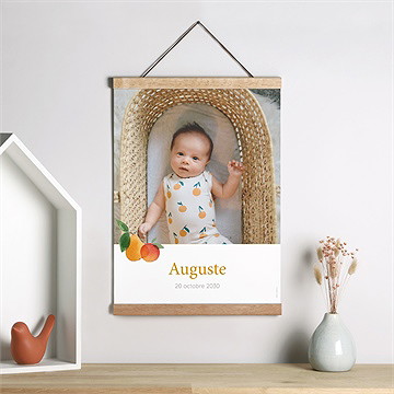 Affiche naissance cocktail fruité - Mise en situation