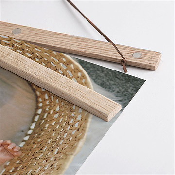 Affiche naissance cocktail fruité - Détail des supports en bois