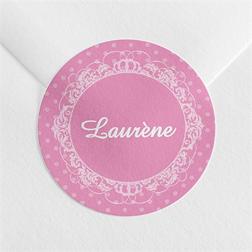 Sticker communion mon cadre rose