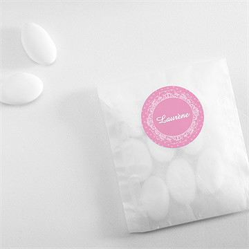 Sticker communion mon cadre rose - Mise en situation