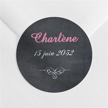 Sticker communion fond ardoise et photo