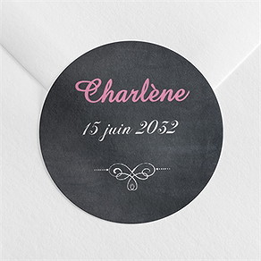 Sticker communion fond ardoise et photo