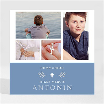 Remerciement communion bleu myosotis magnet