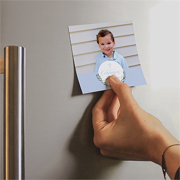 Remerciement communion doux flocons magnet - Mise en situation