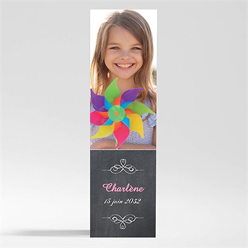 Remerciement communion fond ardoise et photo magnet