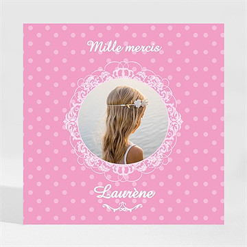 Remerciement communion mon cadre rose magnet