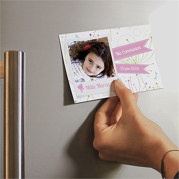 Remerciement communion mon annonce photo magnet - Mise en situation