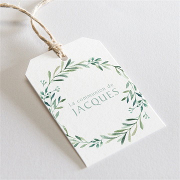 Etiquette communion végétal et dorure sticker