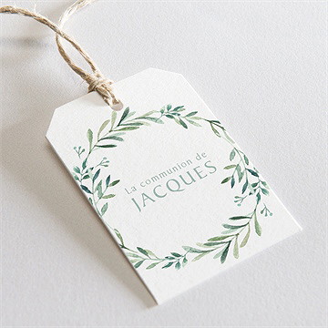 Etiquette communion végétal et dorure