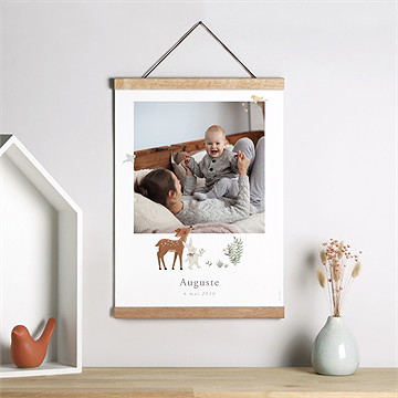 Affiche naissance petits compères - Mise en situation