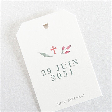 Etiquette communion couronne aquarelle - Dos de l'étiquette