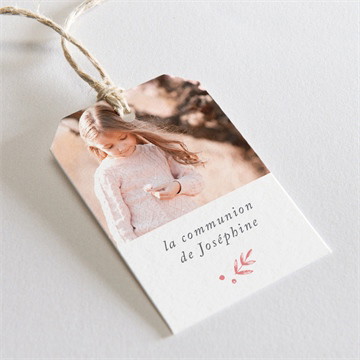 Etiquette communion cuivré végétal