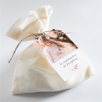 Etiquette communion cuivré végétal - Mise en situation