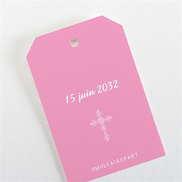 Etiquette communion mon cadre rose - Dos de l'étiquette