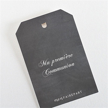Etiquette communion fond ardoise et photo - Dos de l'étiquette