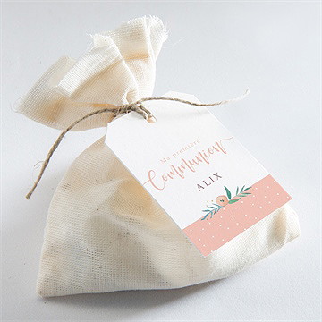 Etiquette communion rose tendre - Mise en situation