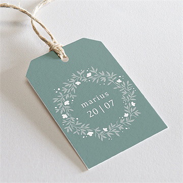 Etiquette communion gaufrage émeraude