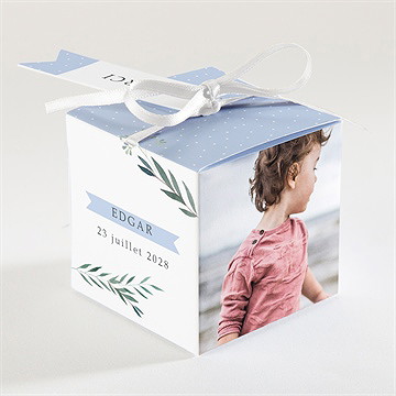 Boîte de dragées communion doux flocons - Dos de la boîte