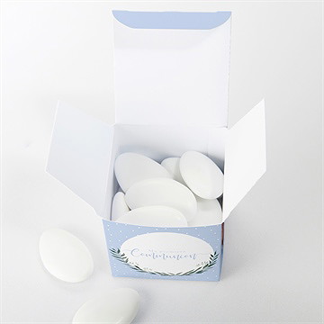 Boîte de dragées communion doux flocons - Intérieur de la boîte