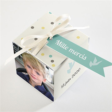 Boîte de dragées communion jolie fête - Dessus de la boîte