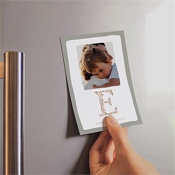 Remerciement communion signature florale magnet - Mise en situation