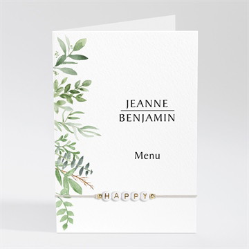 Menu mariage nature chic bracelet