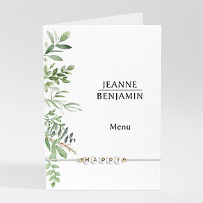 Menu mariage nature chic bracelet