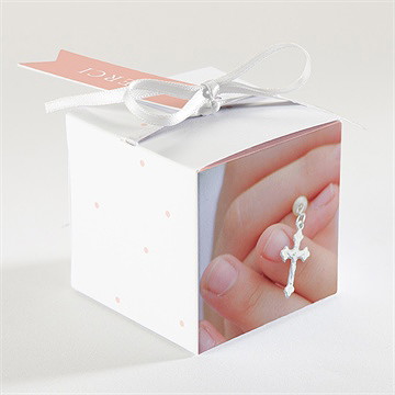 Boîte de dragées communion banderoles de fanions - Dos de la boîte