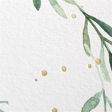 Remerciement communion végétal et dorure - Détail de la carte