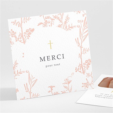 Remerciement communion gravures végétales