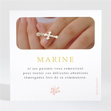 Remerciement communion gravures végétales - Dos de la carte