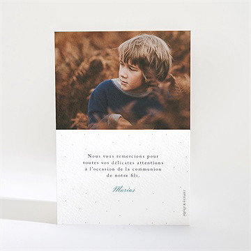 Remerciement communion tampon étoilé - Dos de la carte