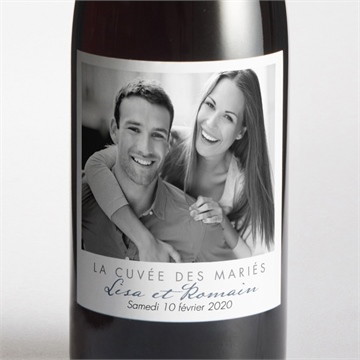 Etiquette de bouteille mariage en relief photo