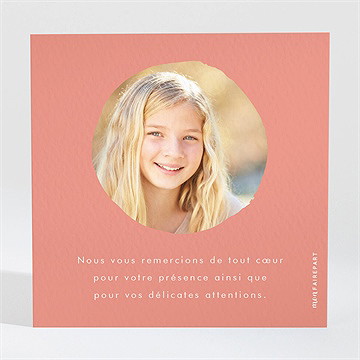 Remerciement communion colombe dorée - Dos de la carte