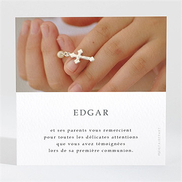 Remerciement communion doux flocons - Dos de la carte