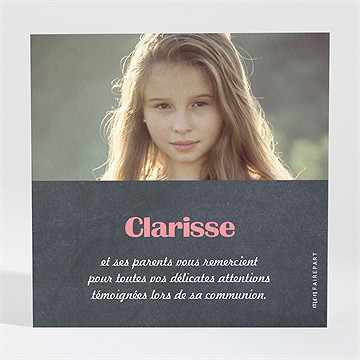 Remerciement communion etape chrétienne - Dos de la carte