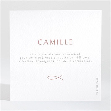 Remerciement communion jolies grâces - Dos de la carte