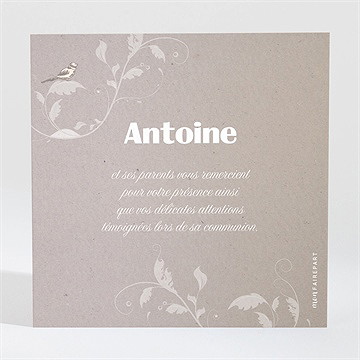 Remerciement communion pendentifs - Dos de la carte