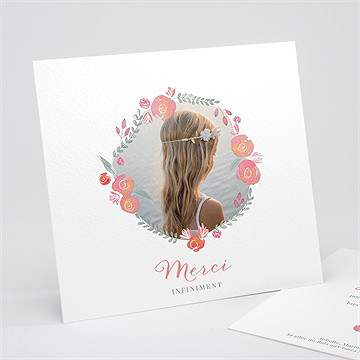 Remerciement communion couronne aquarelle