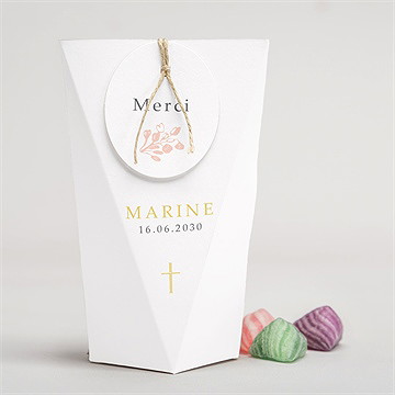 Boîte surprise communion gravures végétales