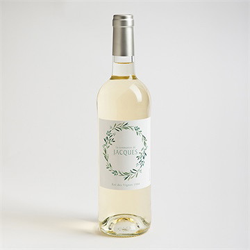 Etiquette de bouteille communion végétal et dorure - Mise en situation