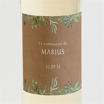 Etiquette de bouteille communion illustration végétale magnet