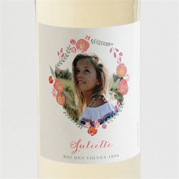 Etiquette de bouteille communion couronne aquarelle