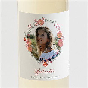 Etiquette de bouteille communion couronne aquarelle
