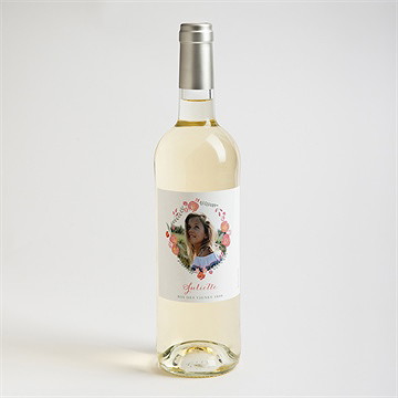 Etiquette de bouteille communion couronne aquarelle - Mise en situation