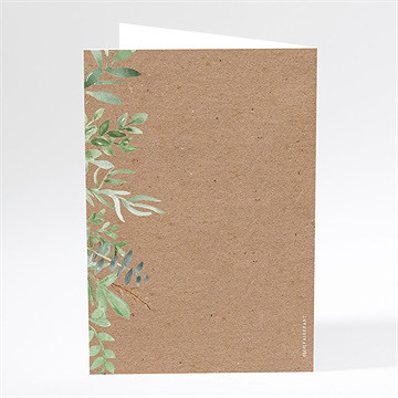 Menu communion illustration végétale - Dos du menu