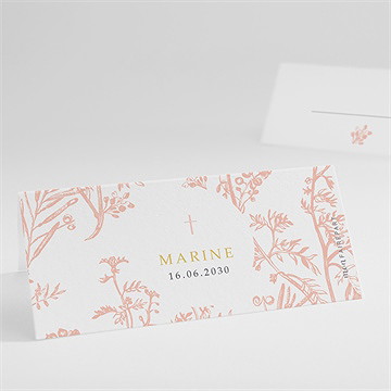 Marque-place communion gravures végétales