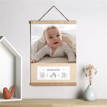 Affiche naissance signes de douceur - Mise en situation