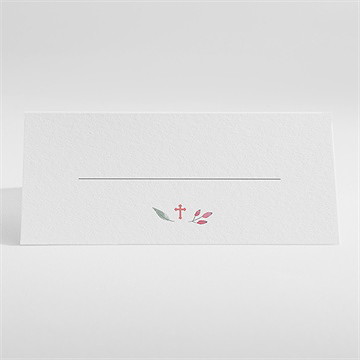 Marque-place communion couronne aquarelle - Dos du marque place