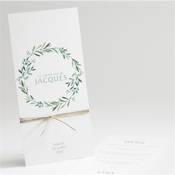 Menu communion végétal et dorure sticker